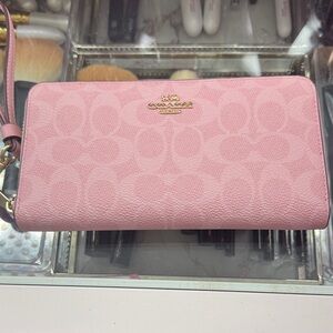 Coach Powder Pink Signature Wallet